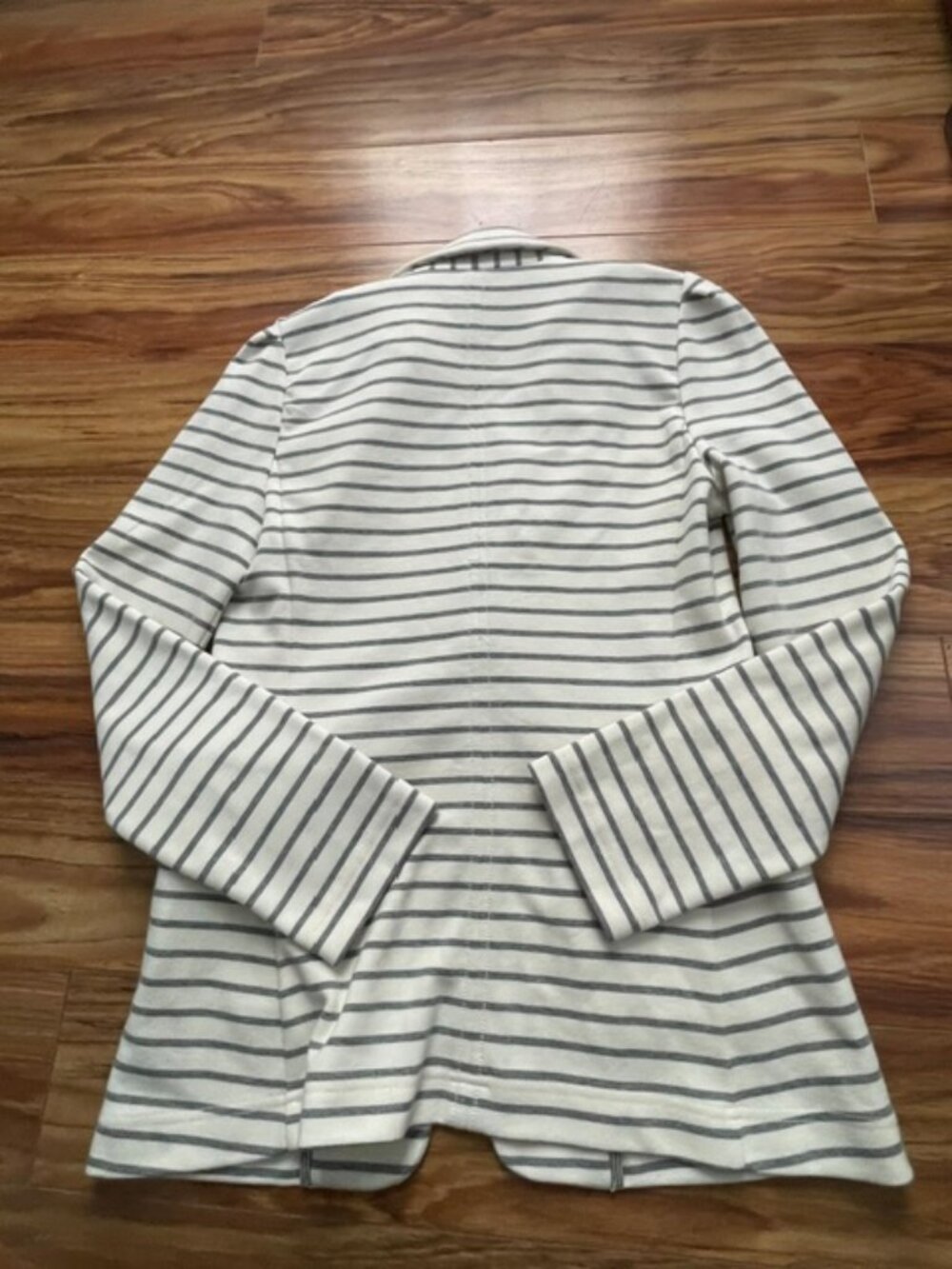 Anthropologie Women's Francoise Striped Knit Blazer, Black White, Size XS - Picture 2 of 7